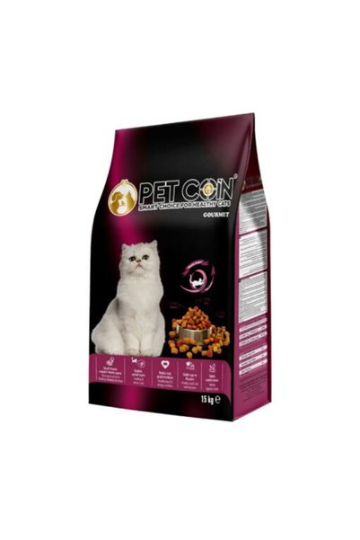 Petcoin Adult Cat Gourmet Chicken, Salmon and Lamb - 15 kg