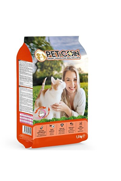 Petcoin طعام القطط - دجاج وسلمون ولحم ضأن فاخر للقطط البالغة - 1.5 كجم