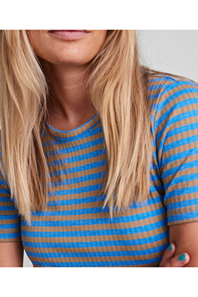 PIECES Rochie scurta, Albastru/Maro