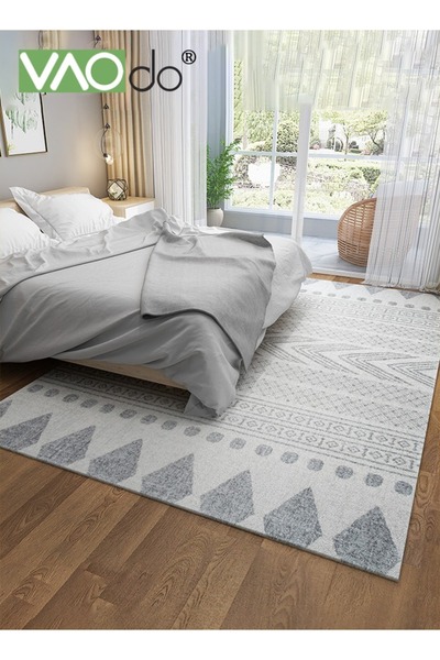 VAODO سجادة منطقة سجاد غرفة المعيشة كبير ناعم قابل للغسل في الغسالة بوهو مغربي ريفي محايد مقاوم للبقع