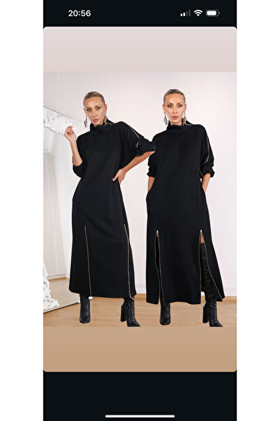 OEM Tek Omuz Detaylı Fermuarlı Yırtmaçlı Maxi Elbise🤩🤩