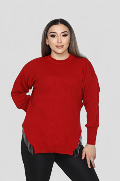 H&E LUXURY DESIGN Women's Chain Detailed Basic Sweater