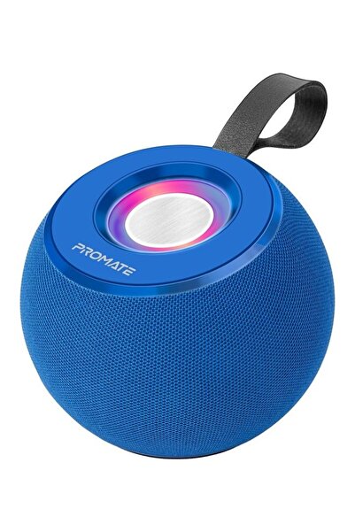 Promate Juggler Blue LED Bluetooth Speaker — 5W True Wireless, Micro SD & USB, 360° Sound, LED Li