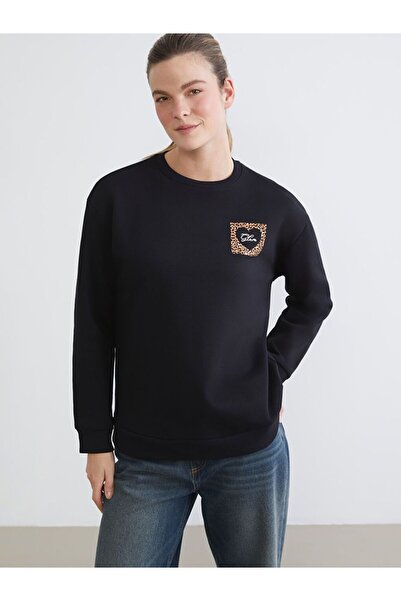 LC Waikiki Printed Oversize Women's Thick Sweatshirt