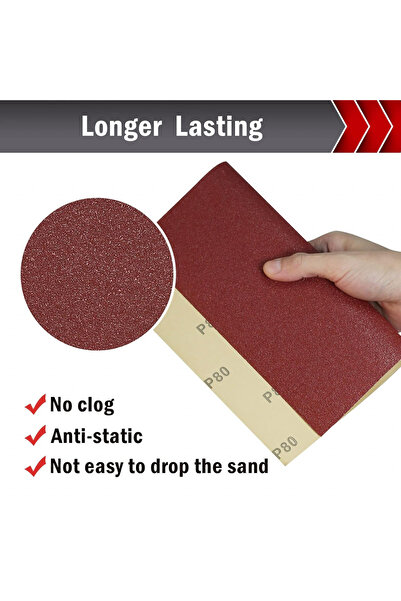 OEM Set of 20 sandpaper sheets, 23 x 28 cm, grit 40, 80, 120. 240, paper, aluminum oxide, brown