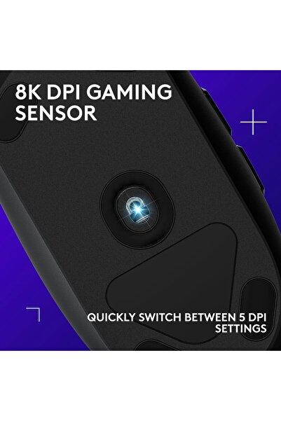 Logitech G Logitech G203 Wired Gaming Mouse, 8,000 DPI, LIGHTSYNC RGB, 6 Programmable Buttons - Black