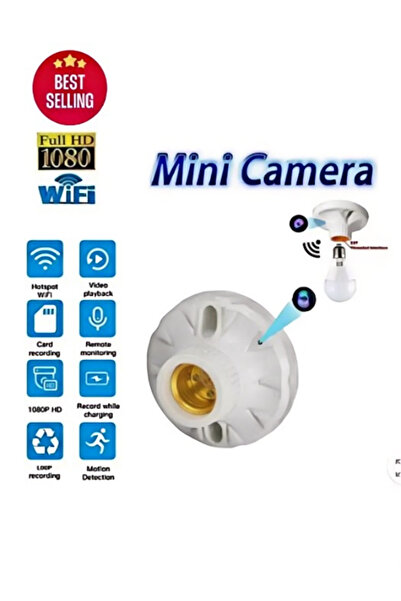 Electronic SPY 1080P Lamp Base Camera – IR Night Vision, TF Card for Mosque Annex Security (Religious)