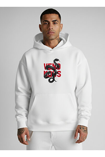 LORVEX Men's Sweatshirt Oversized Hooded 100% Cotton Veno Mous Printed