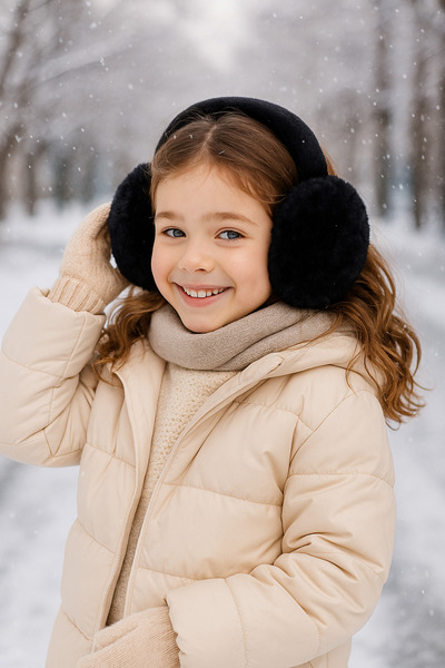 Luminos Butik Black Children's Imported Foldable Plush Headphones Klk02