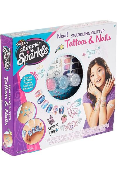 CrazArt Cra-Z-Art SHIMMER N SPARKLE Nails & Body Tattoos, Multi Color (One Size)