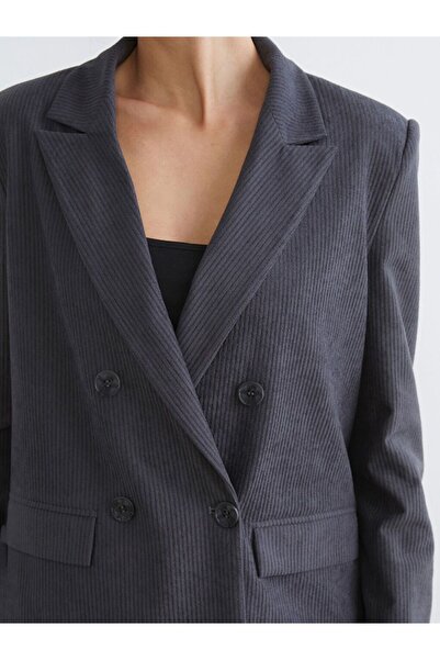 LC Waikiki Double-Breasted Lapel Women's Velvet Blazer Jacket