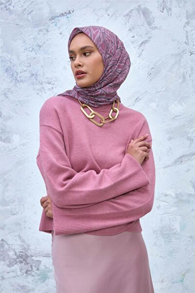 Silk Home Cotton Polyester Soft Scarf Rose Geometric Pattern 90*90