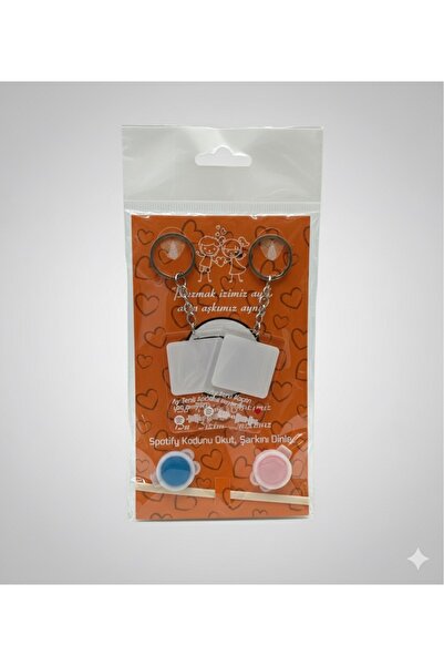 İ&K PARMAK İZİ ANAHTARLIK SETİ SEVGİLİYE ÖZEL SPOTIFY ŞARKILI