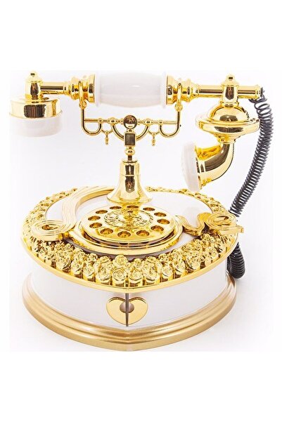 MOBGİFT Nostaljik Telefon Tasarımlı Çekmeceli Takı Kutulu Müzik Kutusu