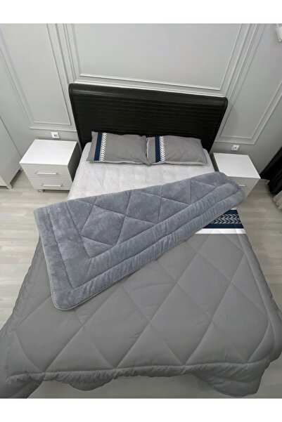 yok yok evim eve dair her şey Welsoft Fluffy Double-Sided Defne Patterned Double Quilt Sleeping Set