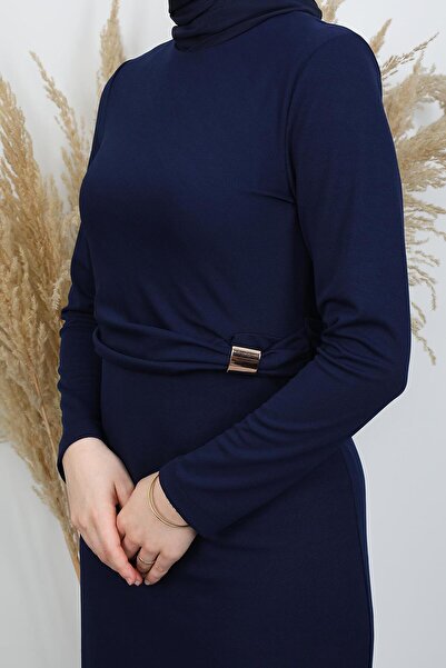 GİYZAMİLA Φόρεμα με φιόγκο στη μέση Ναυτικό μπλε