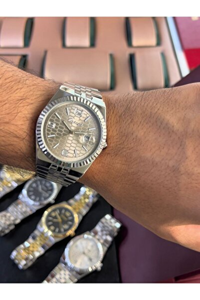 catera Limited-time offer: Men's watches with a silver steel strap, gray dial, and metallic finish.