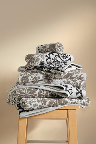 Cherx Matilda Yarn Dyed 2-Piece Bath Towel Set Stone 76X150