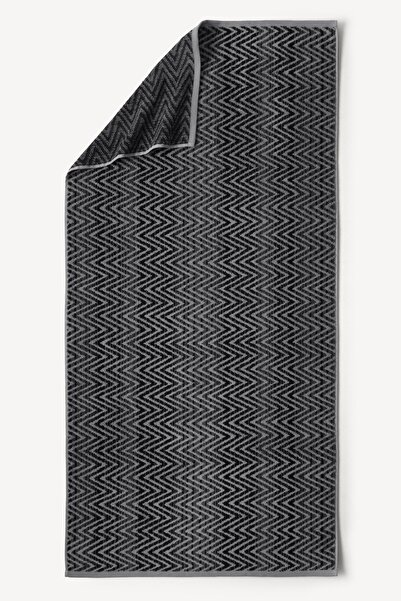 Cherx Zyon Yarn Dyed 2-Piece Bath Towel Set Anthracite 76X150