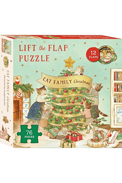 Harper Collins Puzzel cu clapete plus carte CAT FAMILY CHRISTMAS LIFT-THE-FLA...