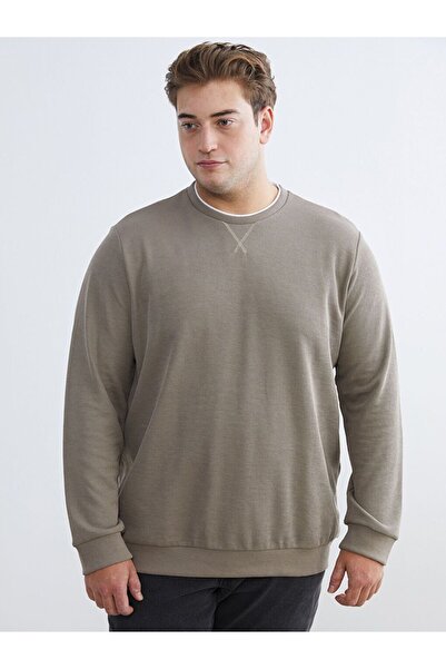 LC Waikiki Plus Size Crew Neck Men's Sweatshirt