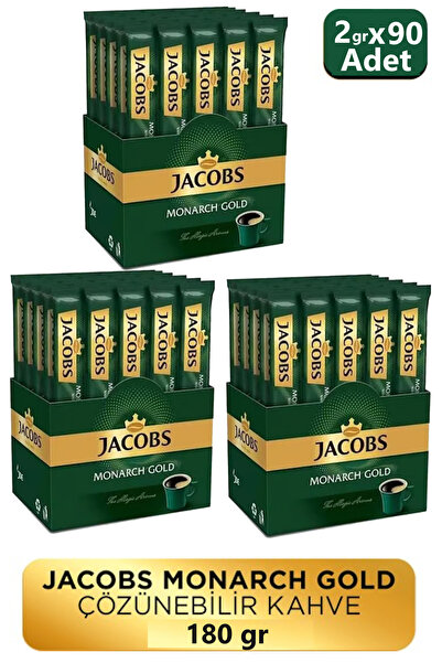 Jacobs قهوة مونارك الذهبية القابلة للذوبان 30 كيس × 2 جرام × 3 عبوات