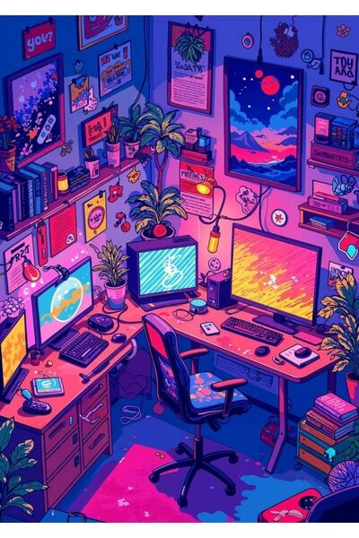 BONANZA Lofi Gaming Room Ahşap Poster