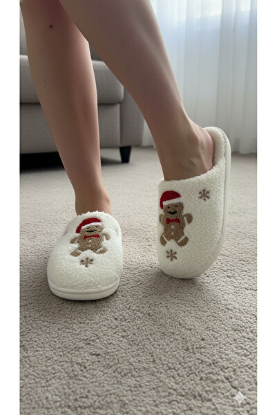 FootFrenzy Women's New Year Concept Soft House Slippers with Christmas Figure