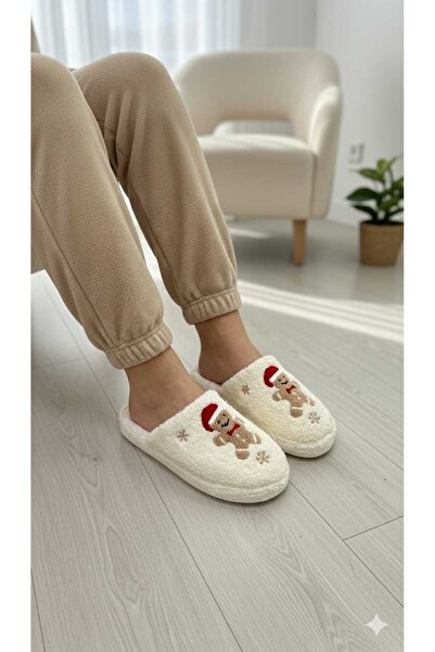 FootFrenzy Women's New Year Concept Soft House Slippers with Christmas Figure