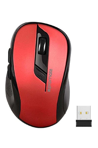 Promate Clix-7 Wireless Optical Mouse with USB Nano Receiver (Red/Black)