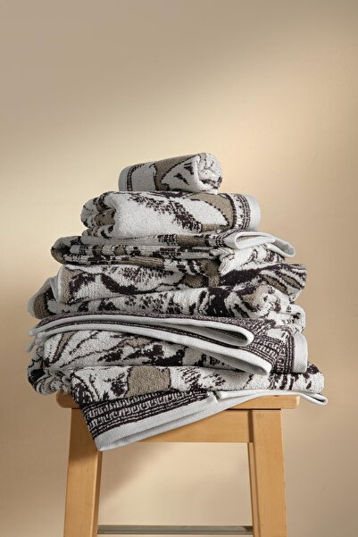 Cherx Caressa Yarn Dyed 2-Piece Bath Towel Set Stone 76X150