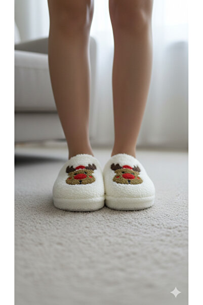 FootFrenzy Women's New Year Concept Soft House Slippers with Christmas Figure