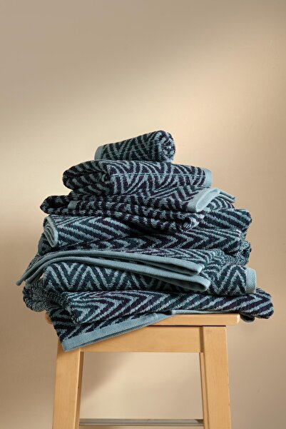 Cherx Zyon Yarn Dyed 2-Piece Bath Towel Set Petrol 76X150