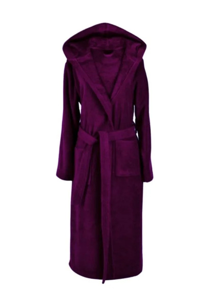 OEM Hooded fluffy cocolino robe, purple, size M/L