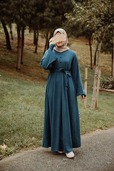 H HİJAB CENTER فستان بترولي كولودي Nsr 5114