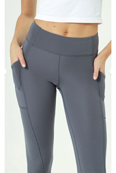 Morpho Gray Pocket Detailed Women's Sports Leggings