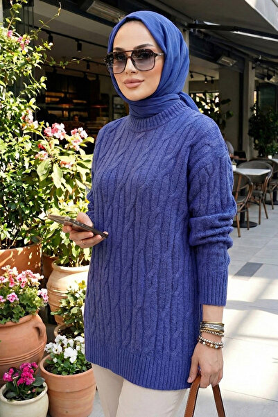 N.S NEVA STYLE Lavanta Tesettür Triko Kazak 8798LV