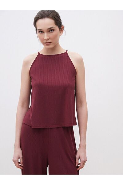 LC Waikiki Soulife Burgundy Halter Neck Women's Tank Top