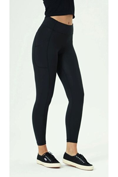 Morpho Black Pocket Detailed Women's Sports Leggings