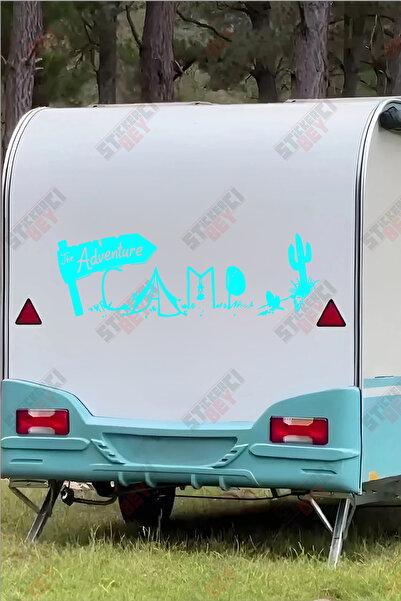 STİCKERCI BEY ملصق كرفان مكتوب عليه 'مغامرة التخييم'