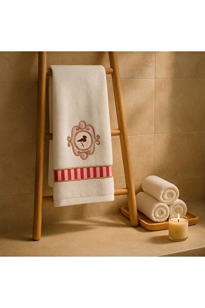 Lilies Atelier Pip Studio Love Bird Pembe Havlu 30x50 – %100 Pamuk, Nakışlı E...