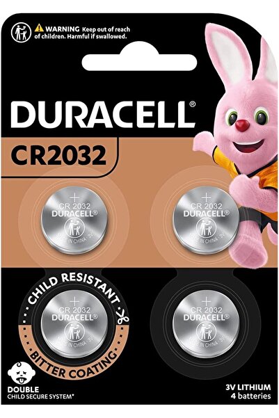 Duracell Lithium Coin Battery 3V, 4 Pieces (CR2032) - Child Resistant Packaging