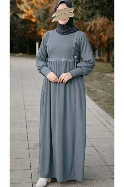 H HİJAB CENTER Smoked Lace Dress Nsr 5105