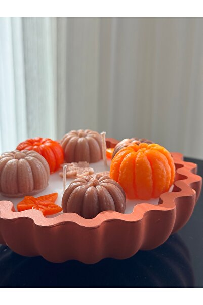 Yasminncandle Balkabaklı Sonbahar Temalı El Yapımı Dekoratif Mum Seti