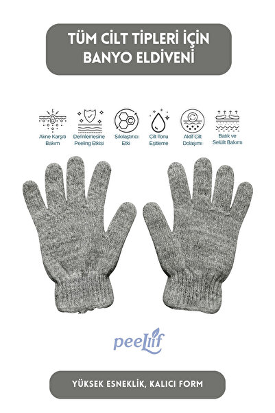 Peellif Gri Peeling Banyo Vücut Masaj Eldiveni/Banyo Duş Eldiveni/Banyo Lifi ...