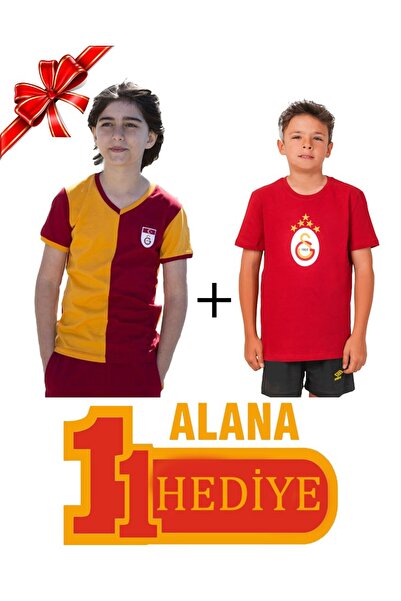 Galatasaray Orijinal Metin Oktay Çocuk T-shirt 5 Yıldız Kırmızı Çocuk T-Shirt Hediyeli