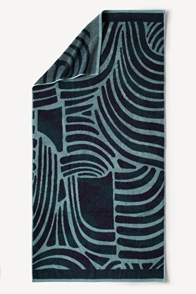 Cherx Pluma Yarn Dyed 2-Piece Bath Towel Set Petrol 76X150