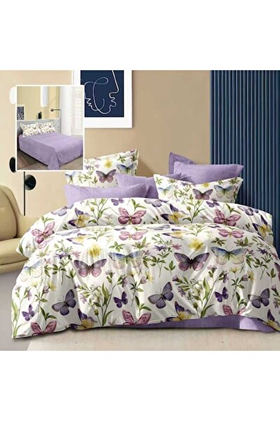 NufJoy Double bed linen Polycotton 4 pieces, sheet 230x250 duvet cover 200x230, 2 pillowcases 50x70