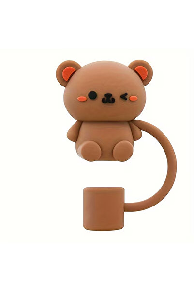 FESECRAFT Thermos Compatible Teddy Bear Accessory/Animal Figured Straw Protector/Straw Case/Straw Stopper