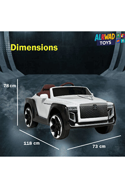 ALRWAD سيارة رولز رويس كهربائية مزودة بأربعة محركات، يمكن للأطفال الجلوس عليها بجهد 12 فولت